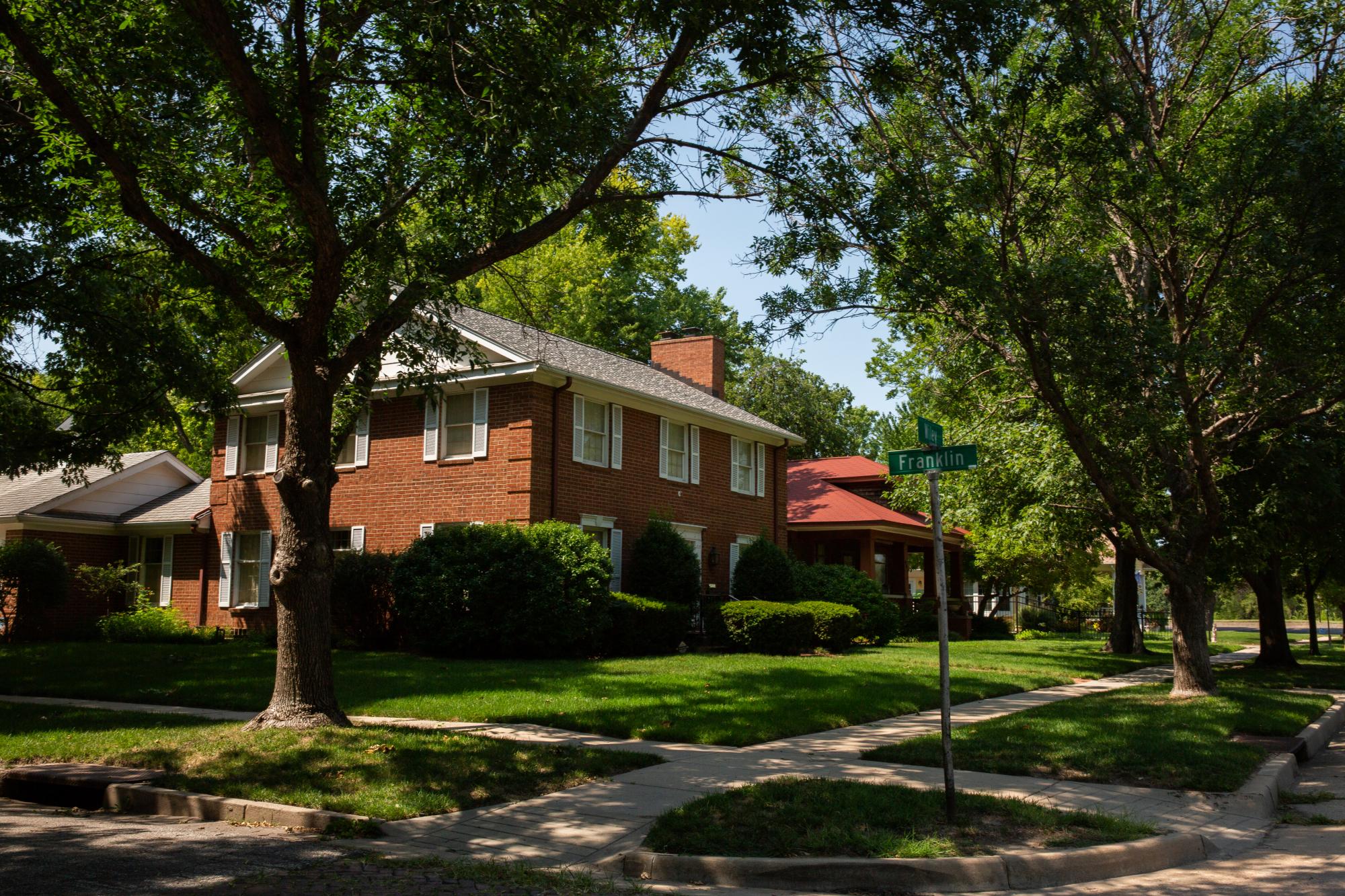Two-story brick home in historic Riverside neighborhood in Wichita Kansas